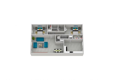a bedroom floor plan of a 2100 sq ft apartment